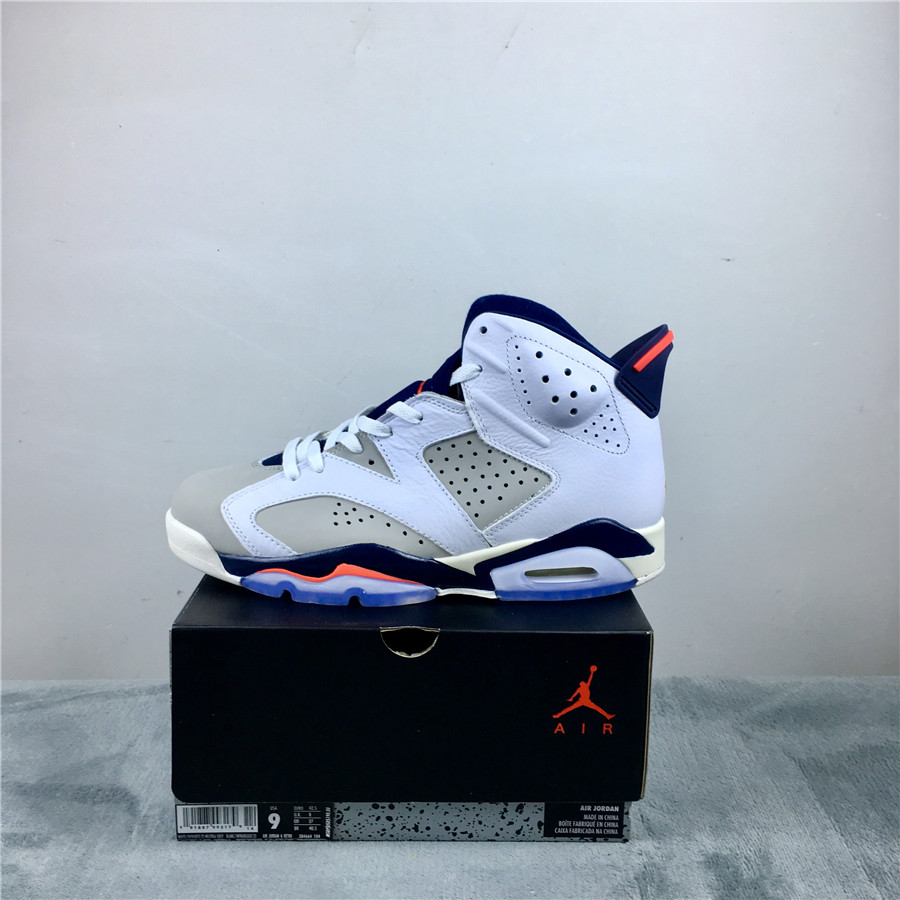 2019 Air Jordan 6 Tinker White Grey Black Orange Ice Sole Shoes